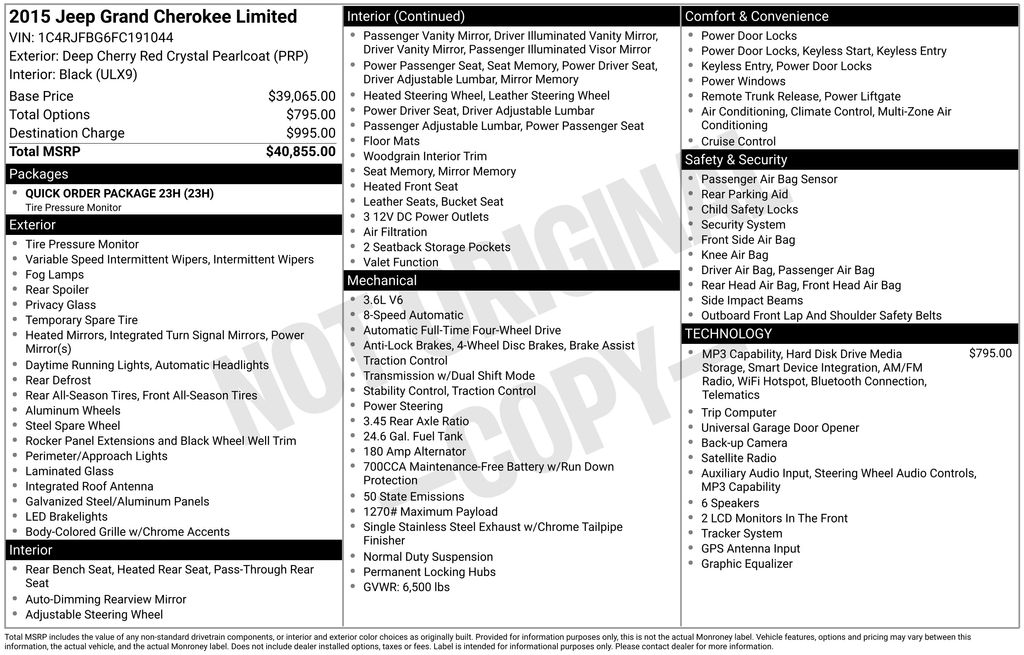 jeep grand cherokee 2015 1C4RJFBG6FC191044 image jeep grand cherokee 2015 1C4RJFBG6FC191044 image